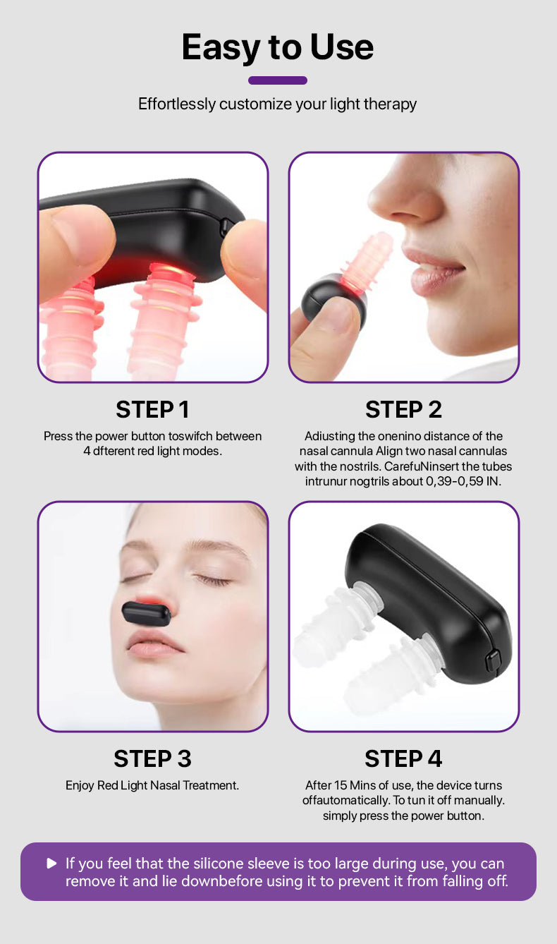 Nasal Red Light Therapy Device RN-01 | Portable 4-Level Nose Care