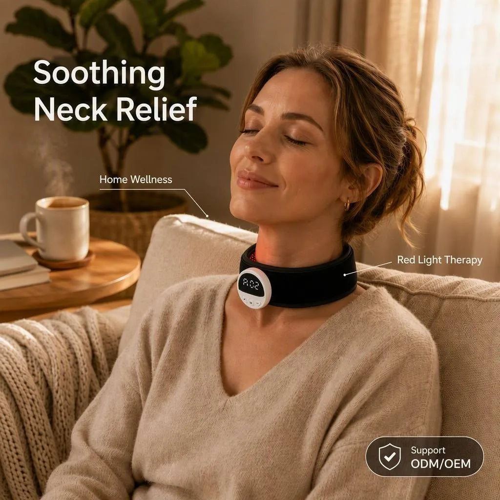 UOYO red light therapy neck wrap with circular digital control module