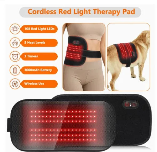 UOYO pet red light therapy pad showing the flexible wrap fit