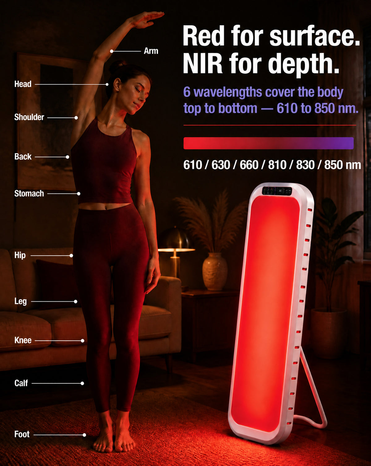 Red Light Therapy Panel 150W | 6 Wavelength Full Body LED Panel