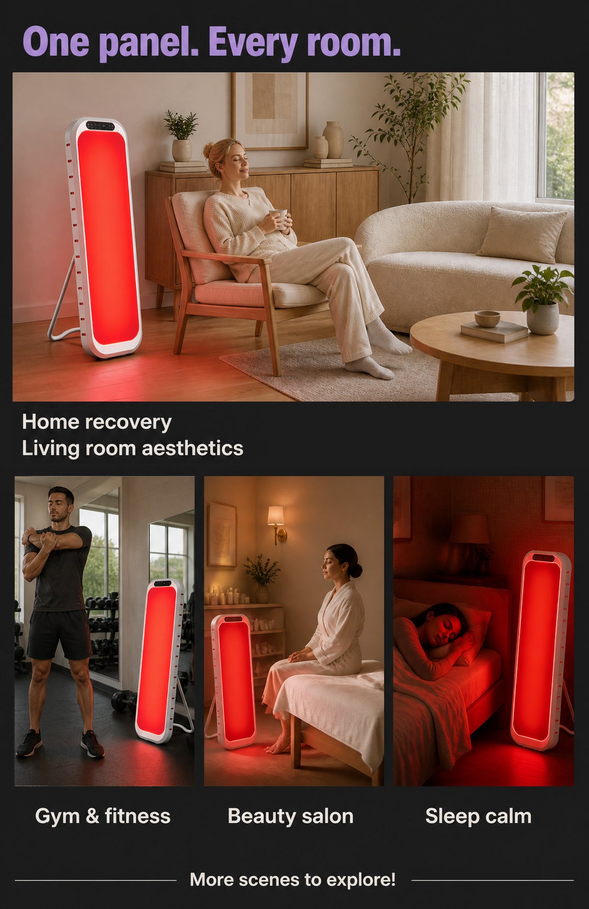 Red Light Therapy Panel 150W | 6 Wavelength Full Body LED Panel