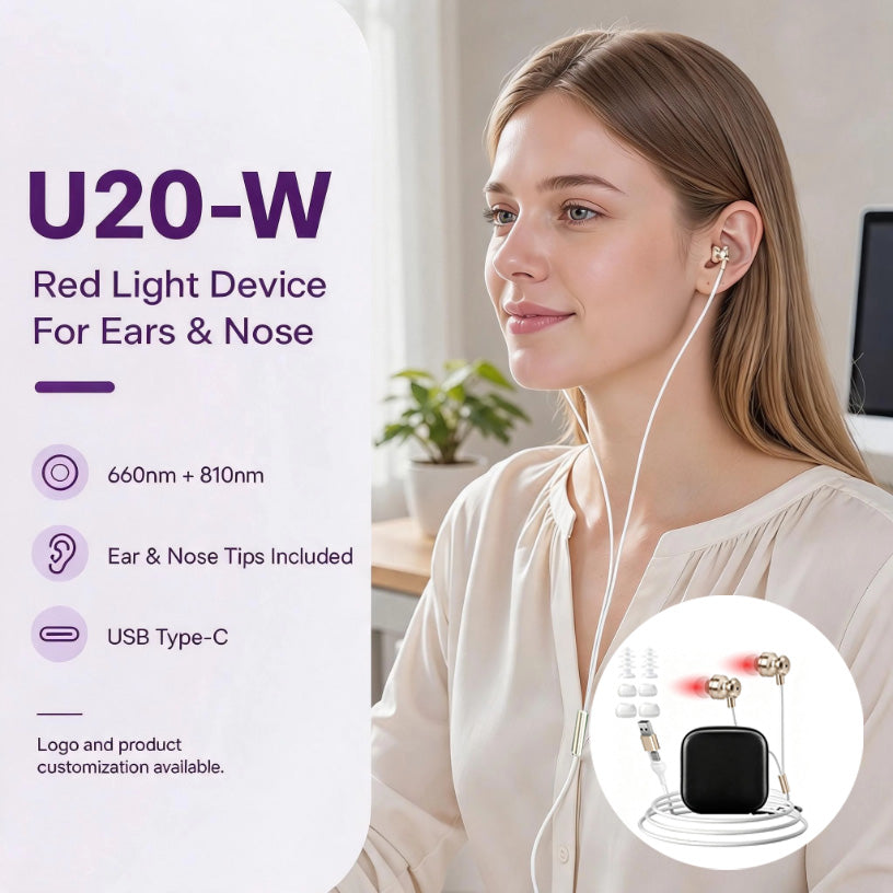 UOYO U20-W red light device for ears and nose, 660 nm and 810 nm, USB Type-C